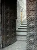 Tournon-sur-Rhône - Tournon castle and studded wooden door