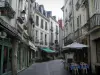 Tours - Street of the old town with its houses and its restaurant terraces