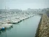 La Turballe - Boote und Segelboote des Jachthafens, Fischereihafen und Häuser im Hintergrund