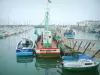 La Turballe - Chalutiers colorés du port de pêche