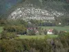 Upper Jura Regional Nature Park - Jura mountain range: houses surrounded by meadows and trees