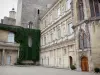 Uzès - Duchy palace: Gothic chapel, Renaissance facade, Bermonde tower (keep). Clock tower (Bishop tower) in background