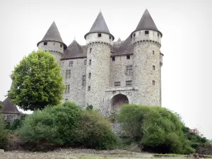 Val castle - Medieval fortress with its machicolated towers with pepper-roofs