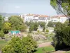 Valence - Games for children in the Jouvet park and facades of the old town in the background