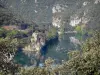 Valle del Hérault - Herault río, roca, árboles en la orilla del agua