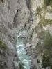 Valle dell'Ubaye - Ubaye fiume fiancheggiato da pareti di roccia