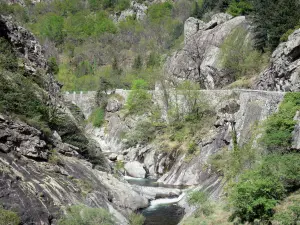 Valle della Volane - Parco Naturale Regionale dei Monti d'Ardèche: fiume Volane fiancheggiata da rocce e alberi