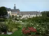 Valloires花园 - 玫瑰园（玫瑰）和Valloires的Cistercian修道院