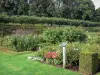 Valloires花园 - 玫瑰园和树木