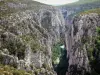 Verdon gorges - Verdon Grand canyon: Verdon river lined with cliffs (rock faces); in the Verdon Regional Nature Park