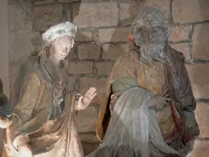 Verteuil-sur-Charente - Saint-Médard church: statue of the entombment of christ