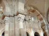 Vézelay - Inside the Sainte-Marie-Madeleine basilica: carved capitals of the nave