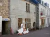 Villedieu-les-Poêles - Boutique und Fassaden der Häuser der Stätte des Kupfer (Altstadt)