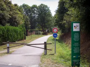 Voie Verte - Fietspad Voie Verte (oude spoorlijn) omzoomd met bomen