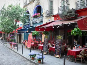 Wijk Quartier latin - Restaurant terrassen van de Rue de la Harpe