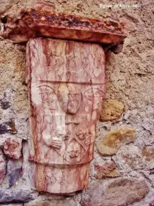 carved stone against the west wall of the church of Névache (© Jean Espirat)
