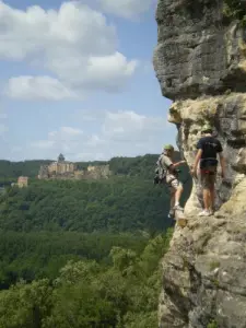 Via Ferrata, a ropes course cliffside