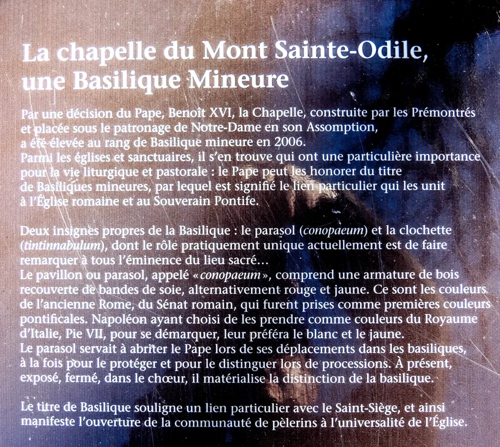 Le mont Sainte-Odile - Historique de la chapelle de Sainte-Odile (© J.E)