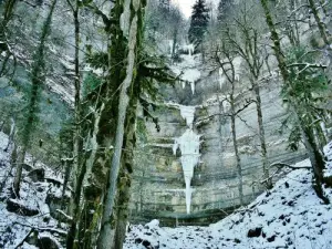 Großer gefrorener Wasserfall im Jahr 2012 (© Jean Espirat)