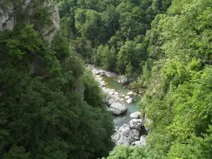 La rivière du Chéran prise depuis le pont de l'Abîme