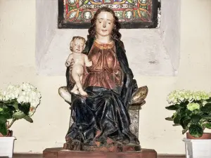 Virgen y niño, en la cripta de la iglesia (© J.E)