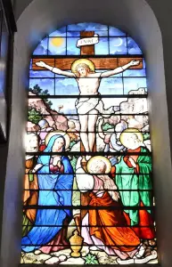 Het interieur van de kerk Notre-Dame