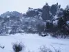 Dorf Arlempdes im Winter