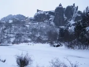 Village d'Arlempdes, en hiver