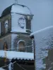 L'Horloge d'Aureille sous la neige