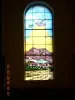 Stained glass window of the church of Aureille
