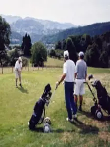 Golf Bagneres facing the Pyrenees