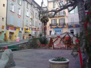 The streets and fountains decorated