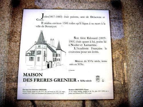 Baume-les-Dames - Informations sur la maison des frères Grenier (© Jean Espirat)