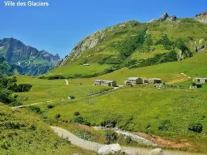 Ville des Glaciers, vista da trilha Col de la Seigne