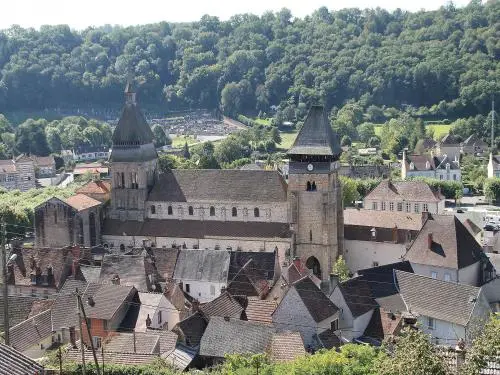 Abbey church seen from the top of Chambon