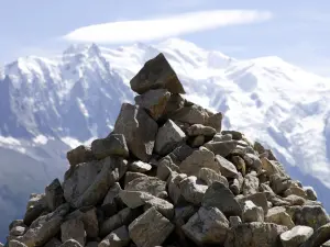 Cairn auf dem Mont Blanc