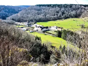 Abdij van Grace-Dieu, uitzicht op de belvedère van de abdij (© J.E)