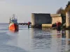 Rückkehr eines Trawlers zum port de Concarneau