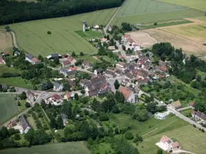 Cudot village seen from the sky