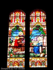 Stained glass windows of the church of Dompierre