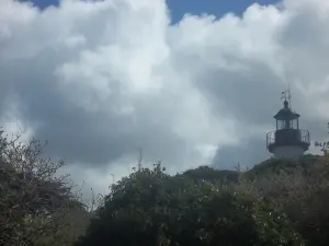 La parte superior del faro de la isla de Tristán