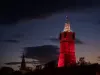 Clock tower at night