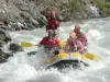 Rafting no Durance ao nível da ponte de ferro em Embrun