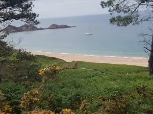 Voilier à l'ancre - Plage de l'Ourtouais