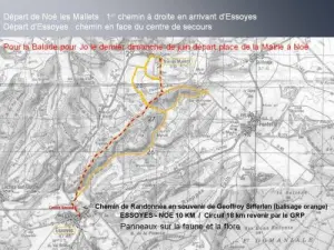 Way Geoffroy Sifferlen zwischen Essoyes und Noé-les-Mallets - Kennzeichnung Orange CNTE