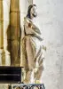 Statue de St Jean-Baptiste (habillé d'une peau de mouton, comme dit dans l'Evangile), dans l'ancienne église (© J.E)