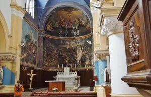 The interior of the Notre-Dame des Salles church