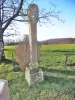 Oratorio con una columna grabada con flores - Aldea de Deshayes - Fougerolles-le-Château (© Jean Espirat)