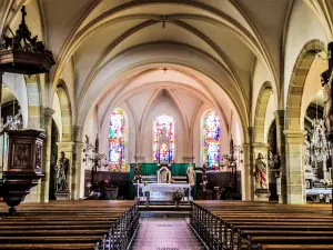 Schip van de kerk van Granges-sur-Vologne (© JE)