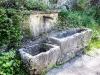 Glandieu - Ancienne fontaine avec bassins monolithiques (© J.E)